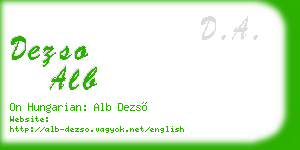 dezso alb business card