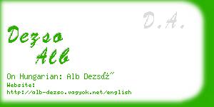 dezso alb business card